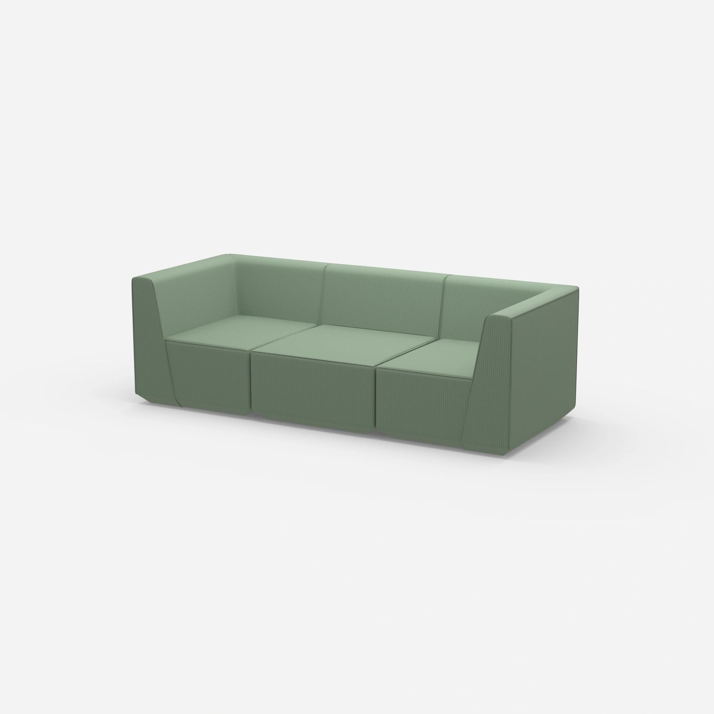 3er Sofa grün von der Seite