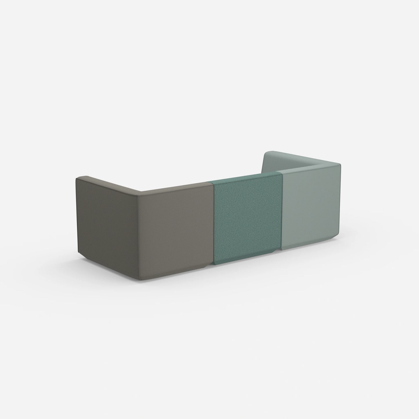 3er Sofa grün von hinten
