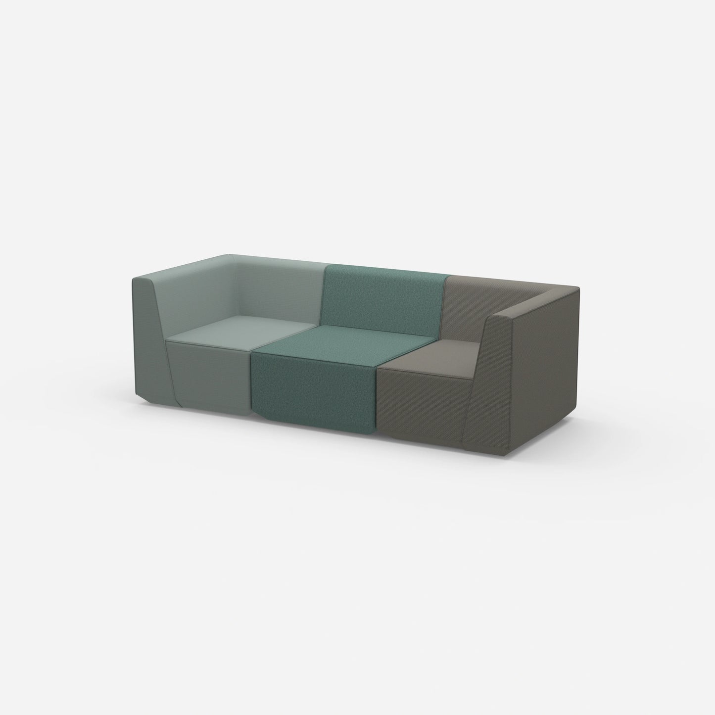 3er Sofa grün von der Seite