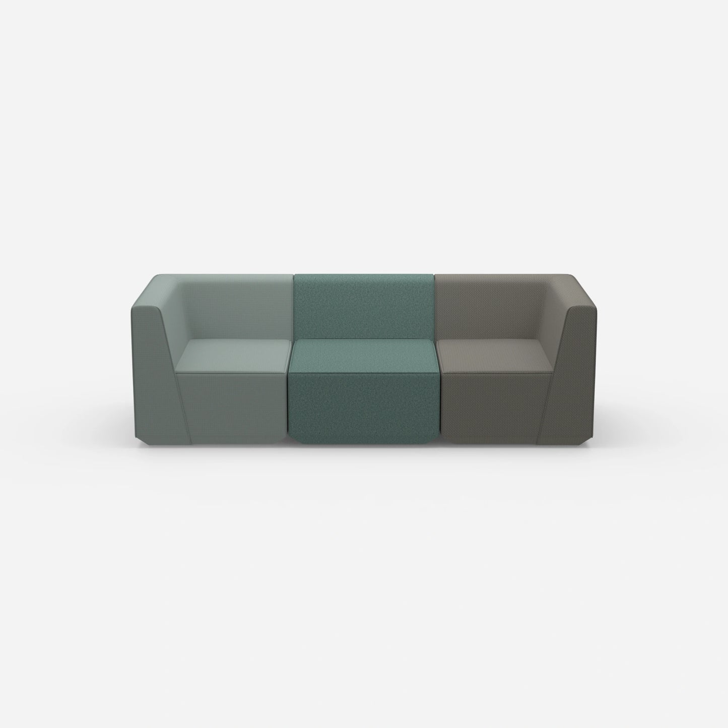 3er Sofa grün von vorne