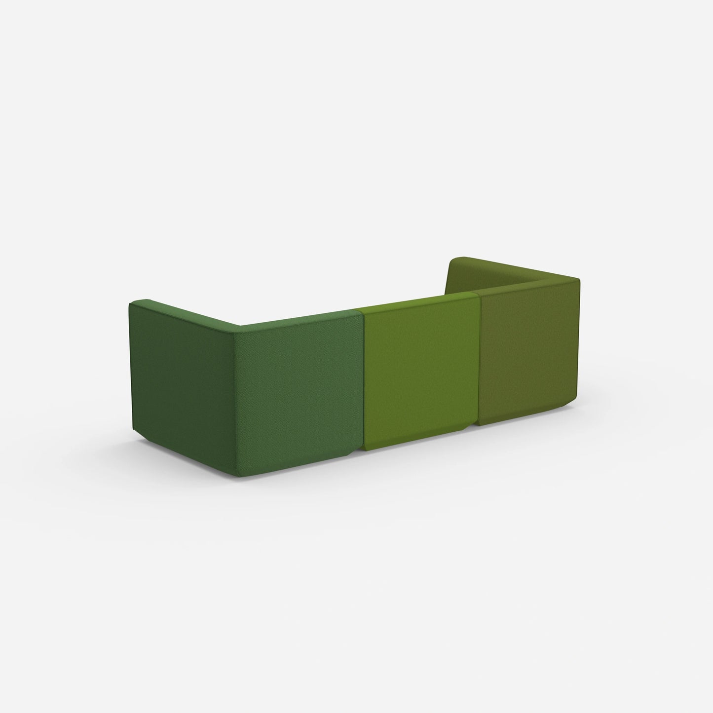 3er Sofa grün von hinten