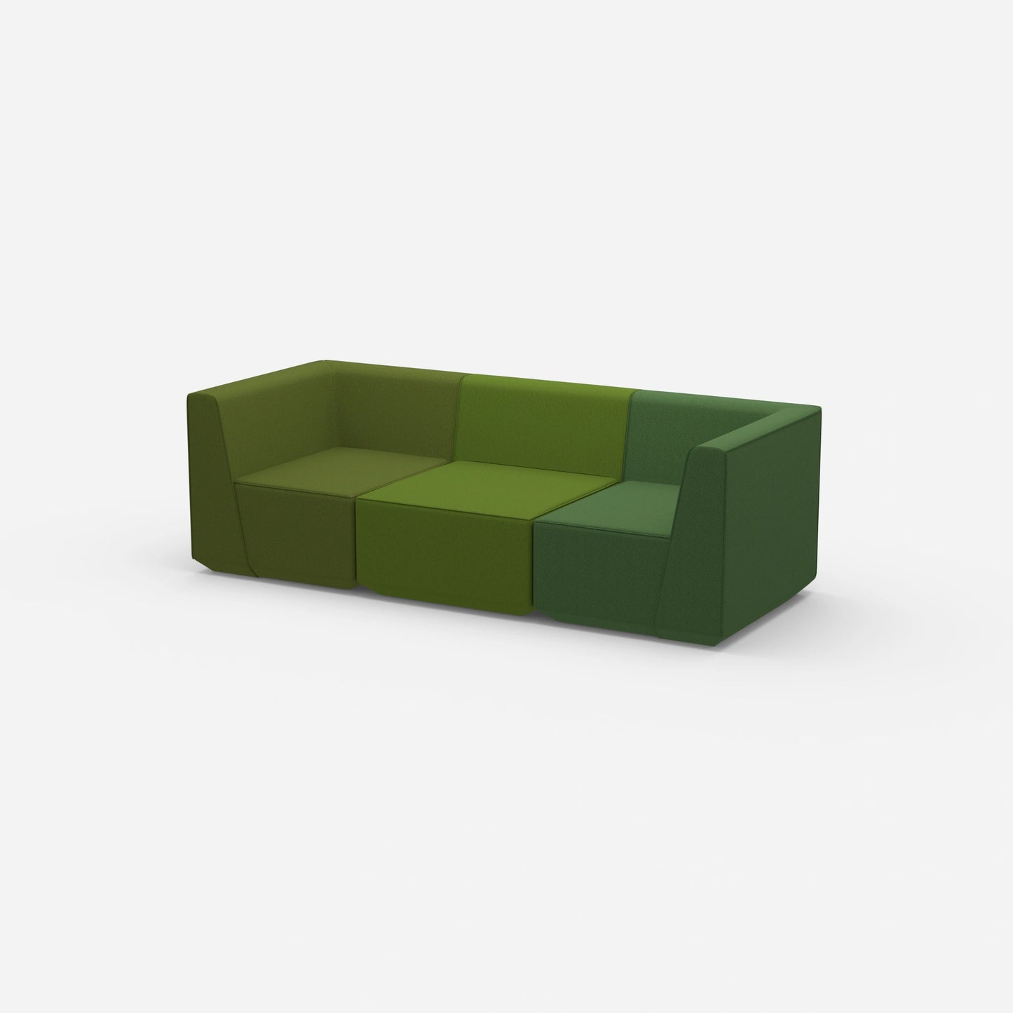 3er Sofa grün von der Seite