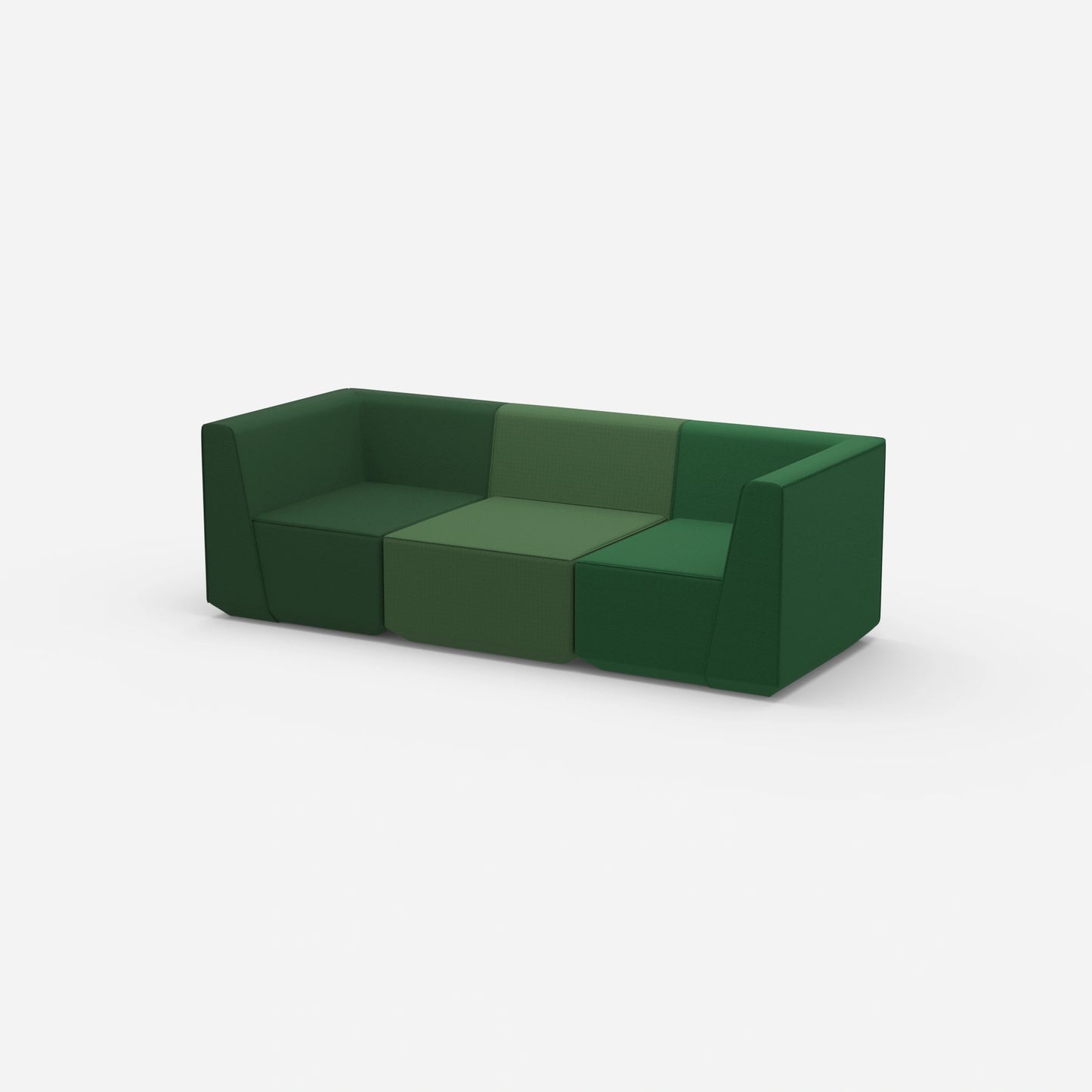 3er Sofa grün von der Seite