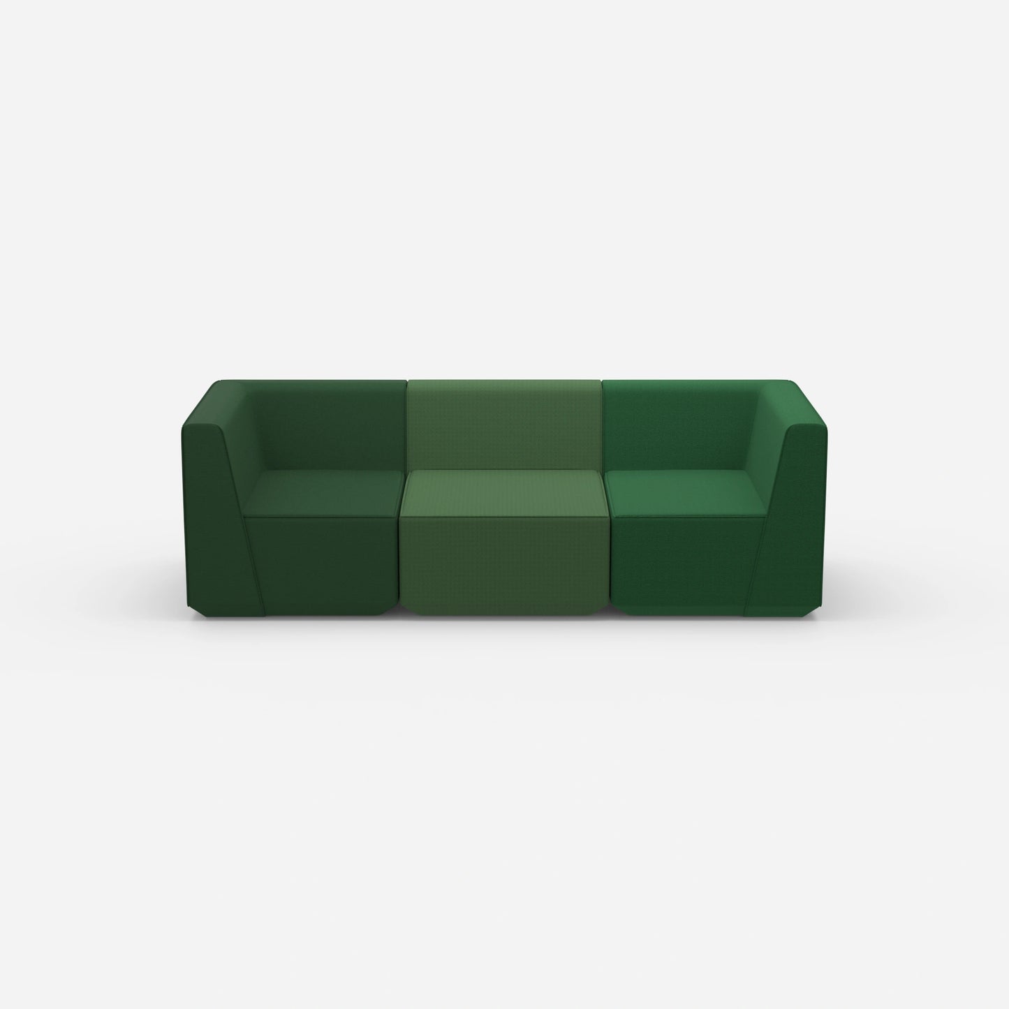 3er Sofa grün von vorne