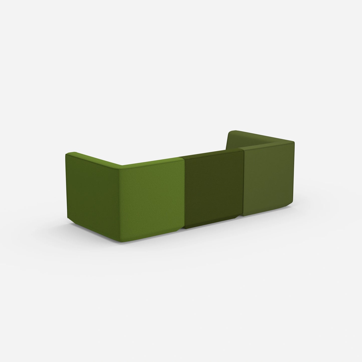3er Sofa grün von hinten