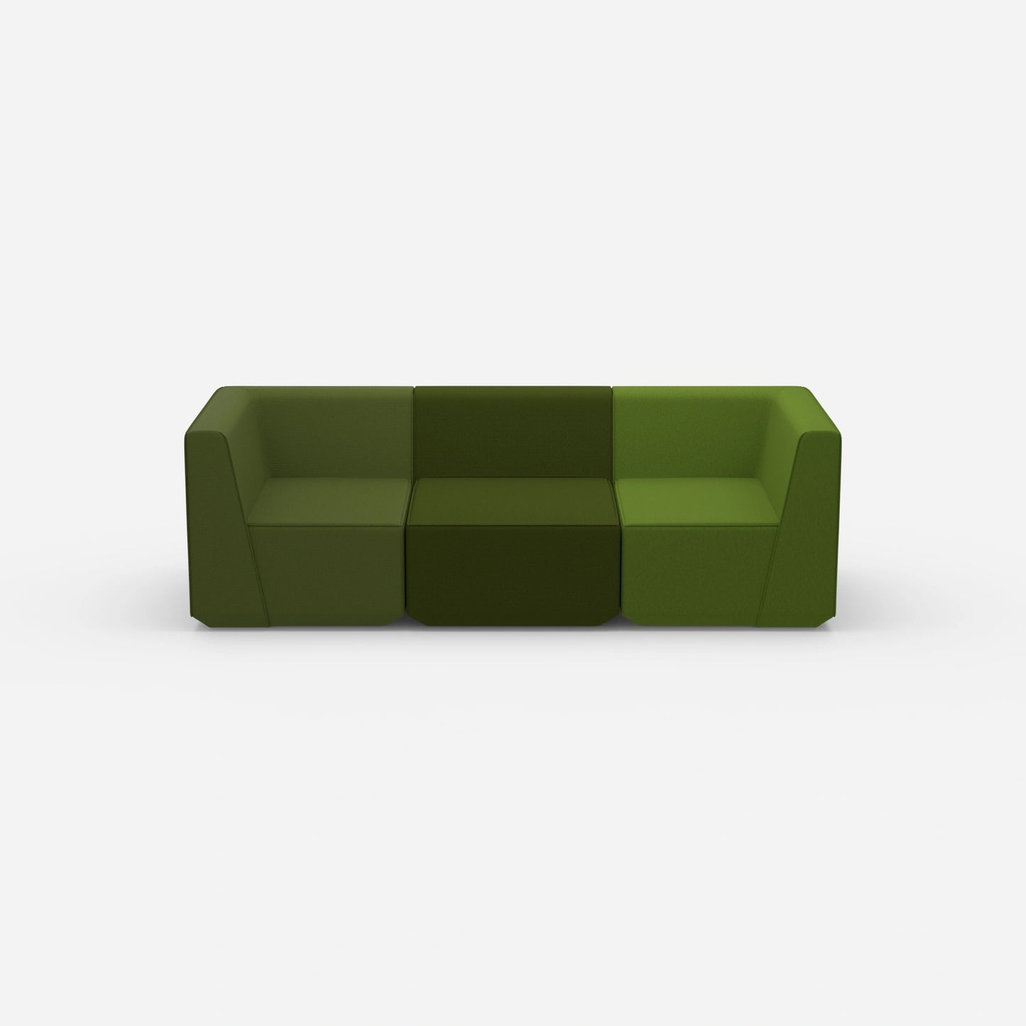 3er Sofa grün von vorne