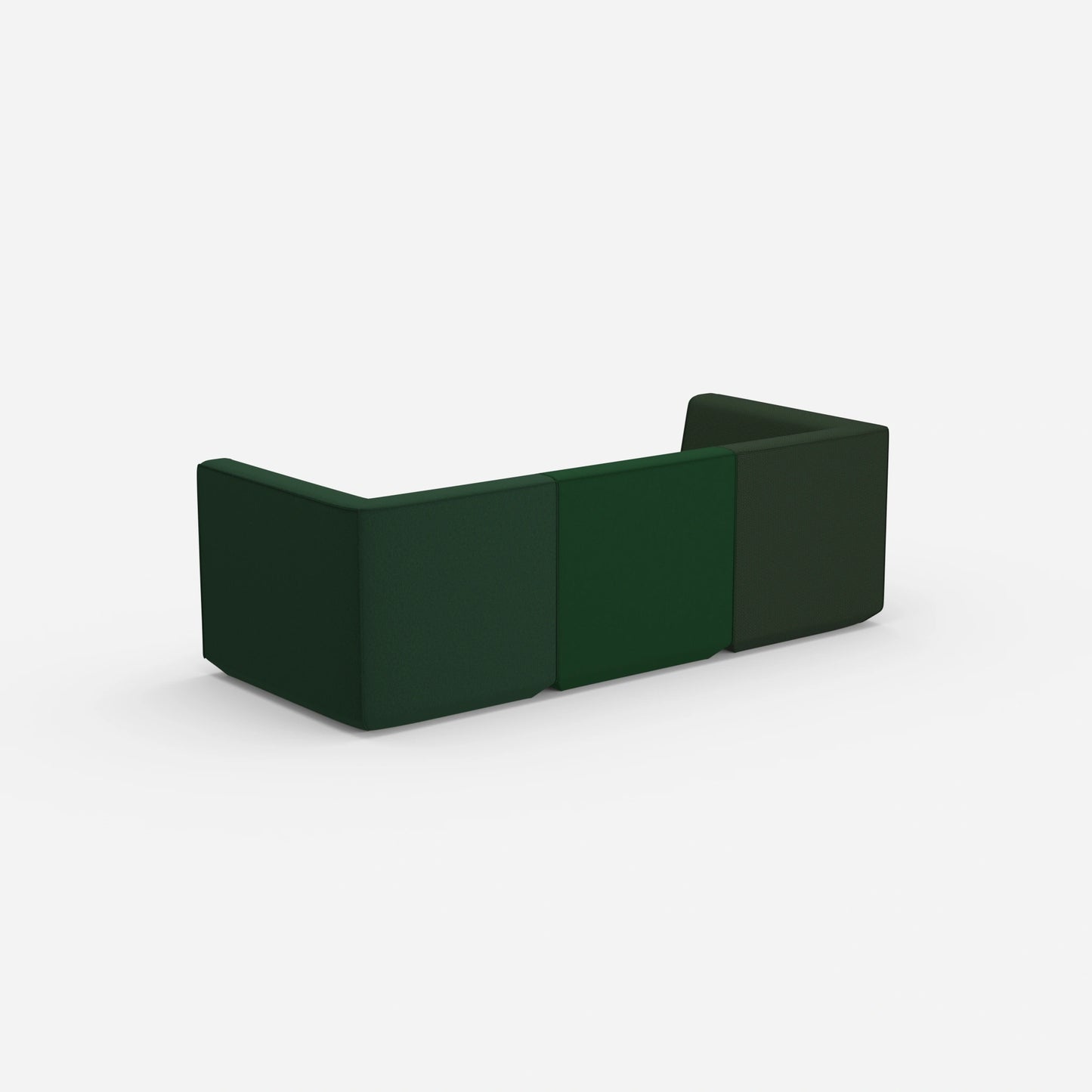 3er Sofa grün von hinten