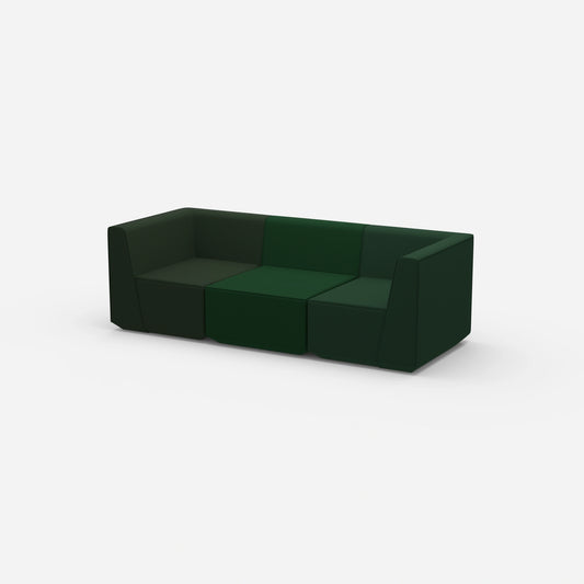 3er Sofa grün von der Seite