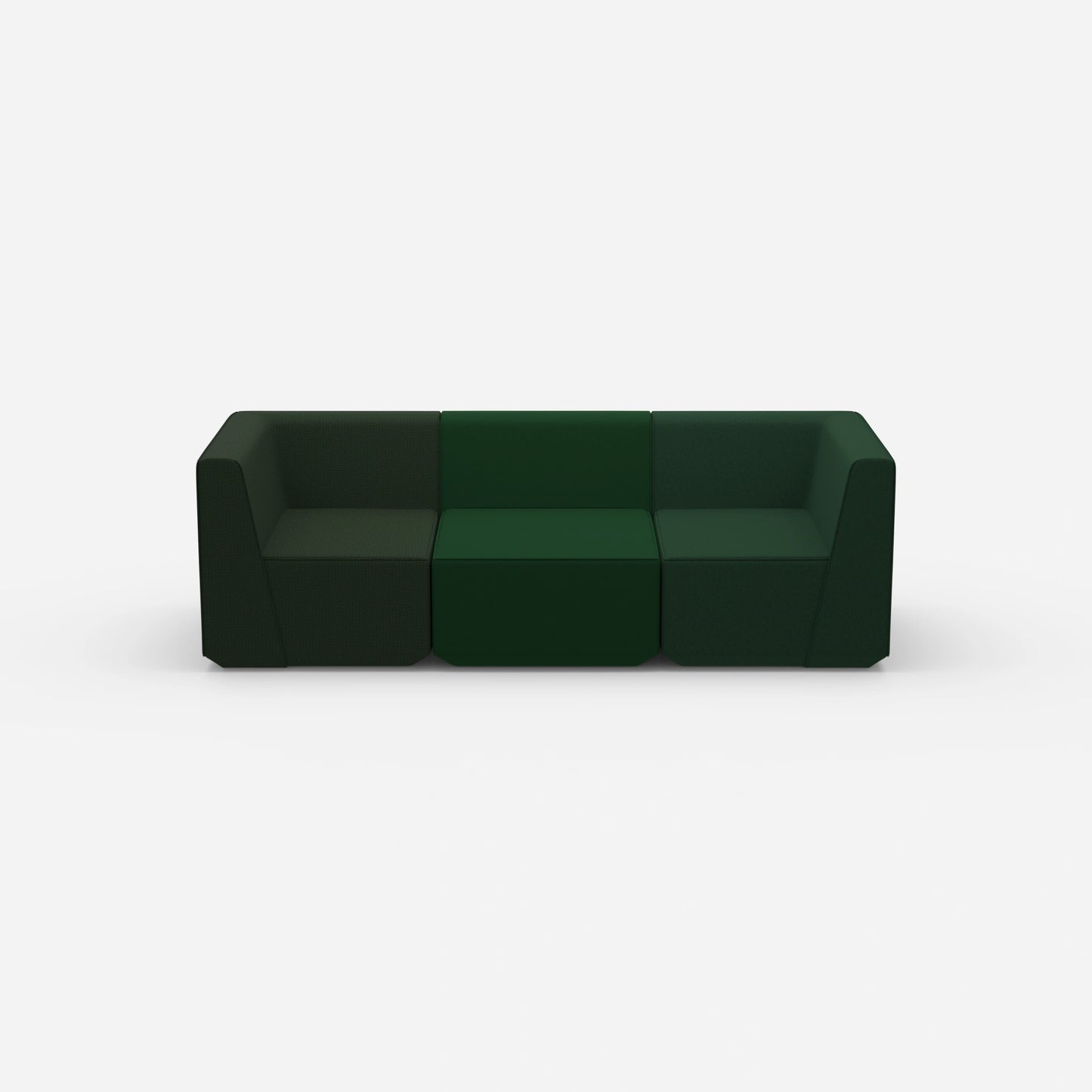 3er Sofa grün von vorne