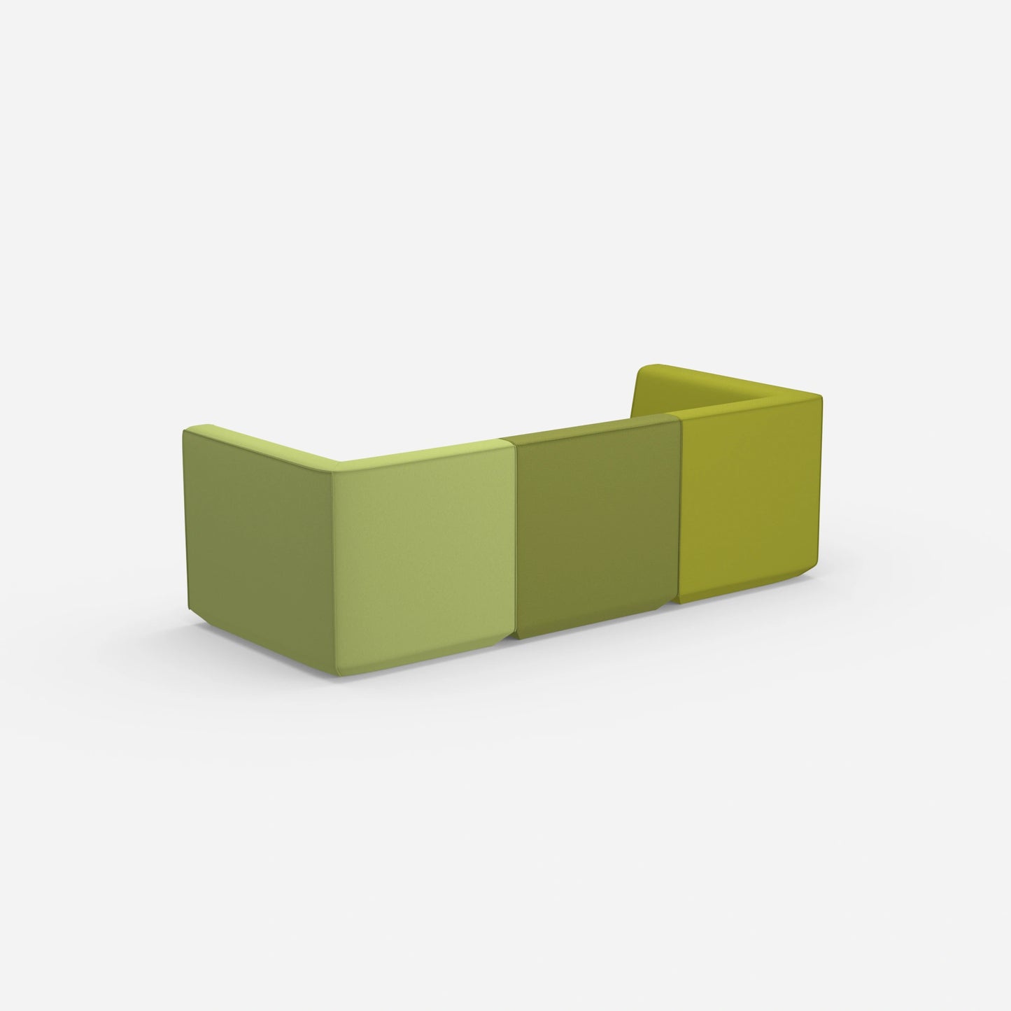 3er Sofa grün von hinten