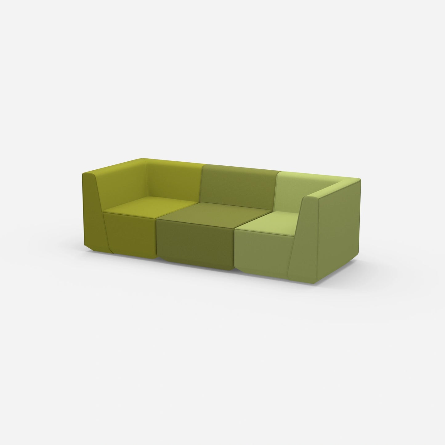 3er Sofa grün von der Seite