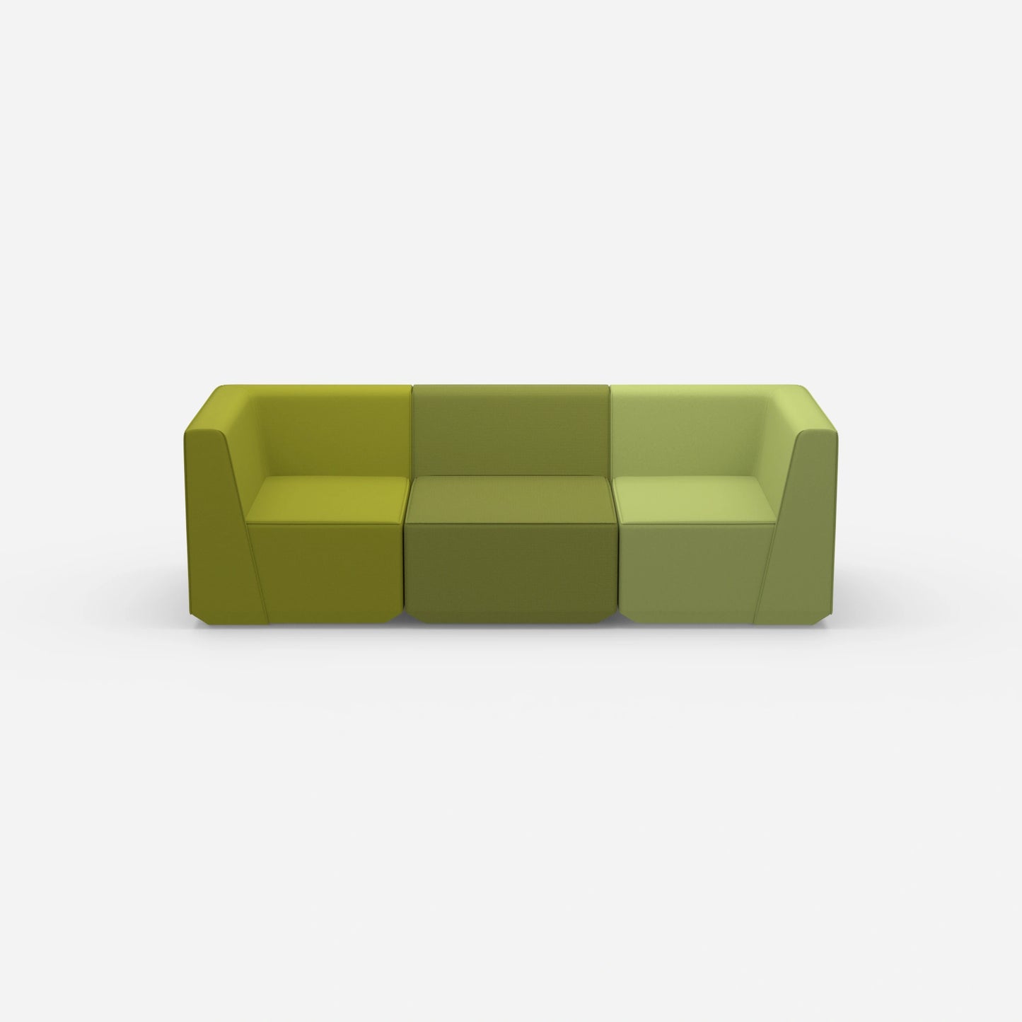 3er Sofa grün von vorne