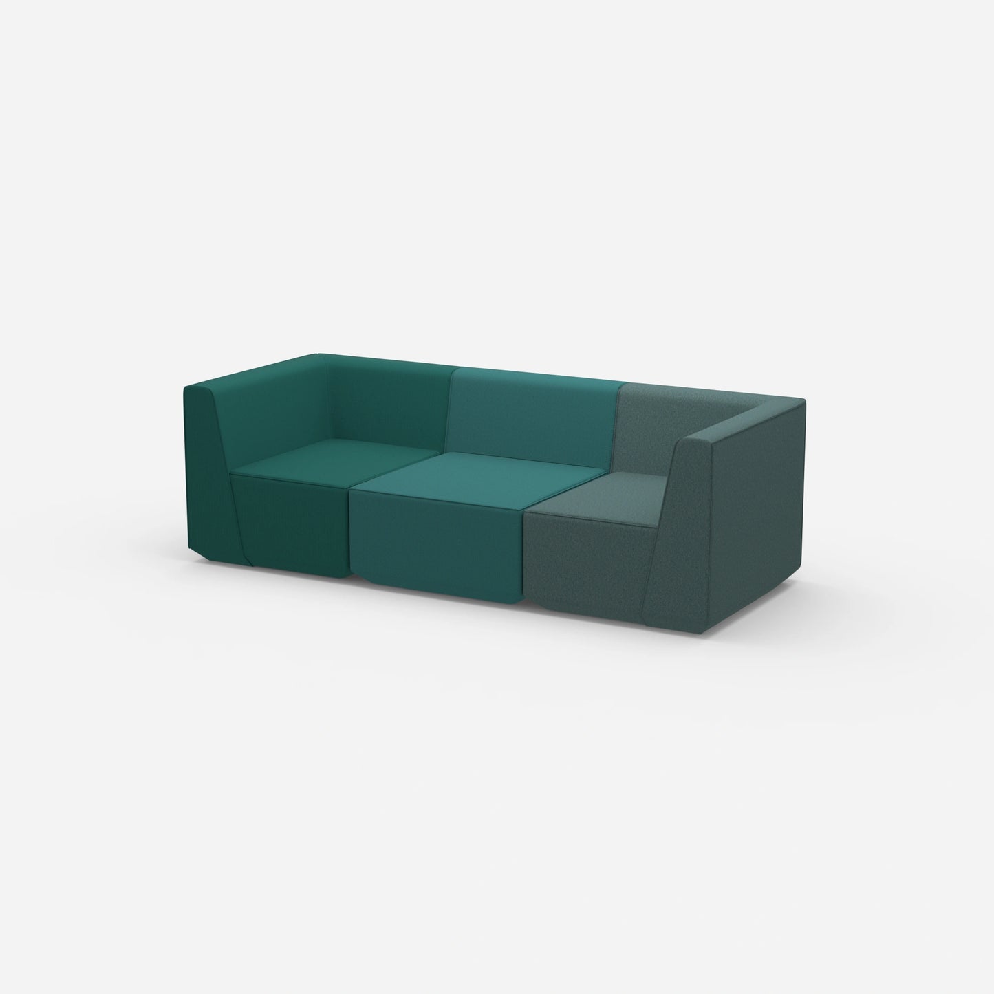 3er Sofa grün von der Seite
