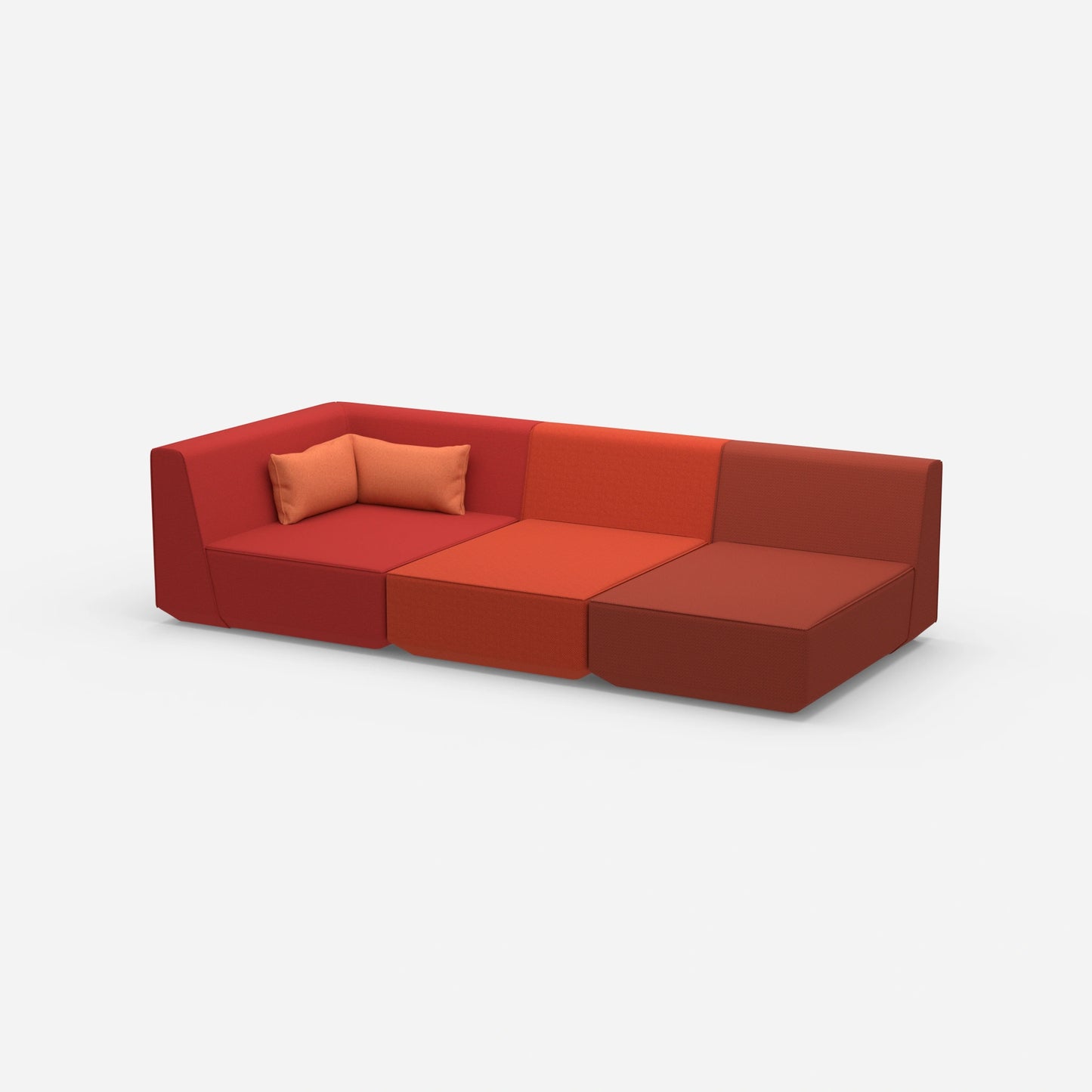 3er Sofa mit Liegefunktion 260 cm breit von der Seite