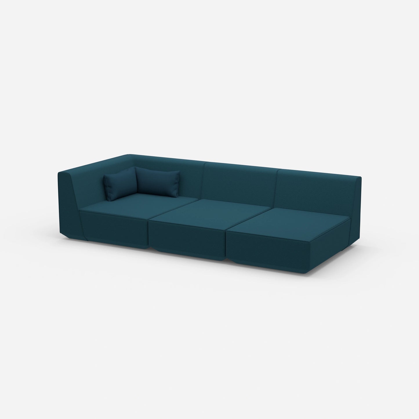 3er Sofa mit Liegefunktion 260 cm breit von der Seite