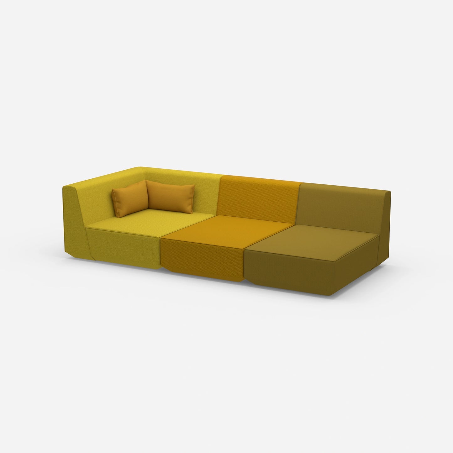3er Sofa mit Liegefunktion 260 cm breit von der Seite