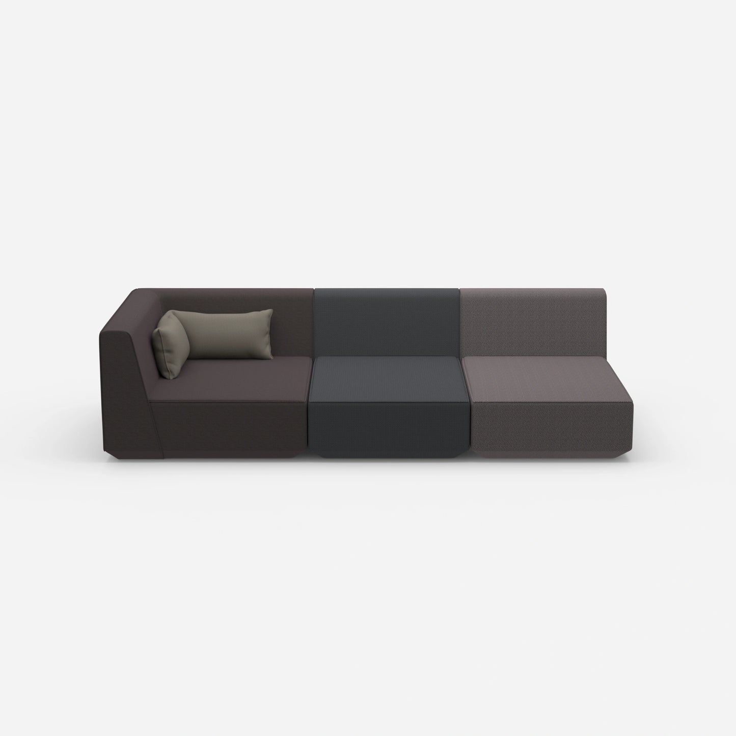 3er Sofa mit Liegefunktion 260 cm breit von vorne