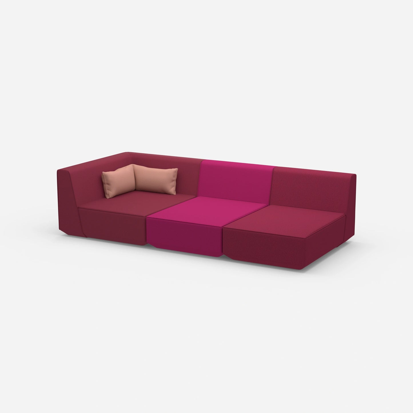 3er Sofa mit Liegefunktion 260 cm breit von der Seite
