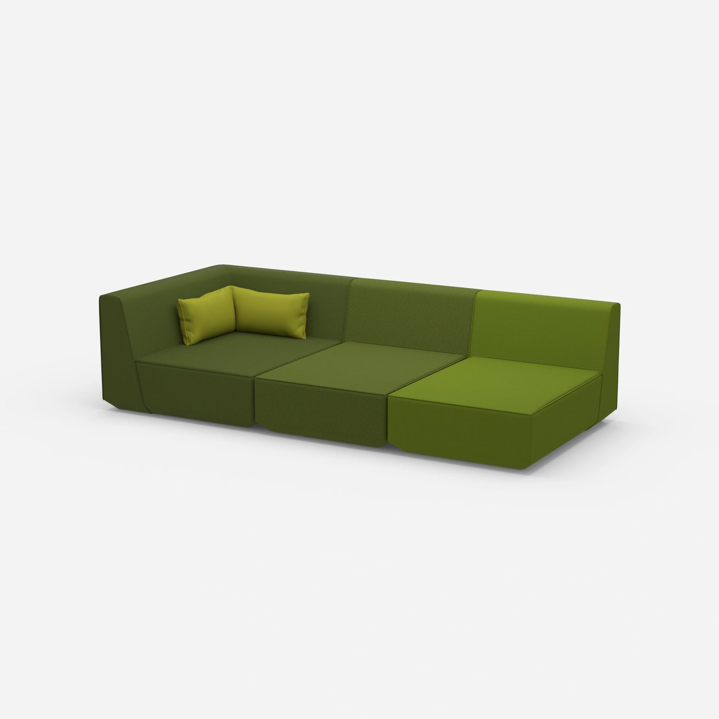 3er Sofa mit Liegefunktion 260 cm breit von der Seite