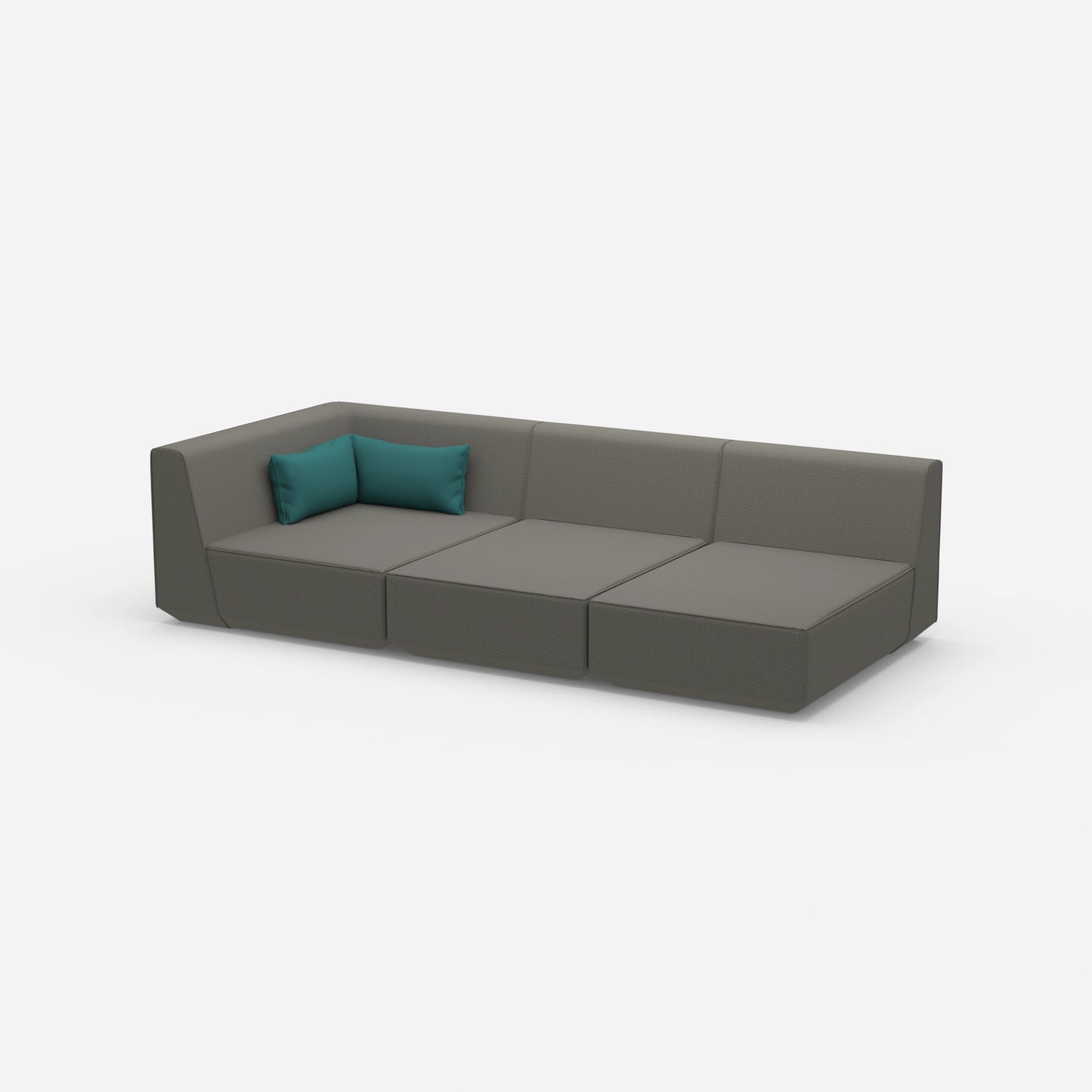 3er Sofa mit Liegefunktion 260 cm breit von der Seite