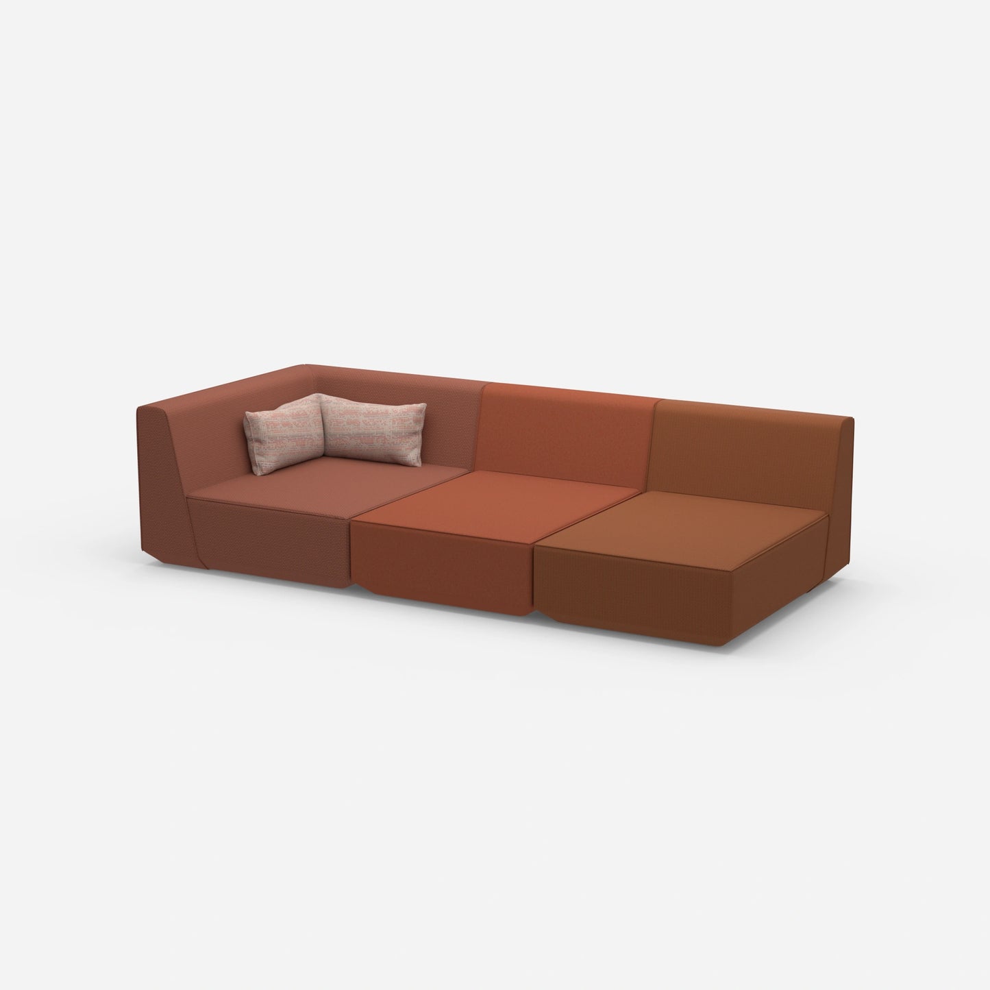 3er Sofa mit Liegefunktion 260 cm breit von der Seite