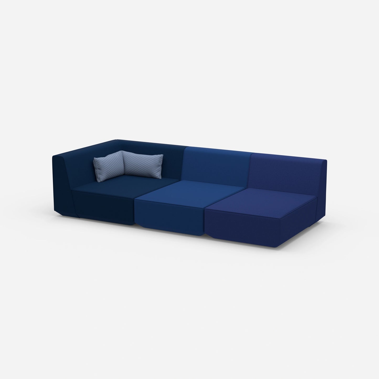 3er Sofa mit Liegefunktion 260 cm breit von der Seite