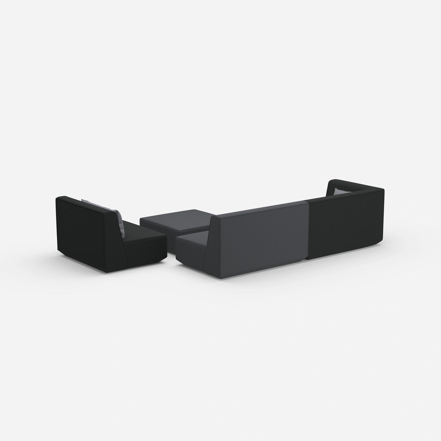 3er Sofa plus Sessel von hinten