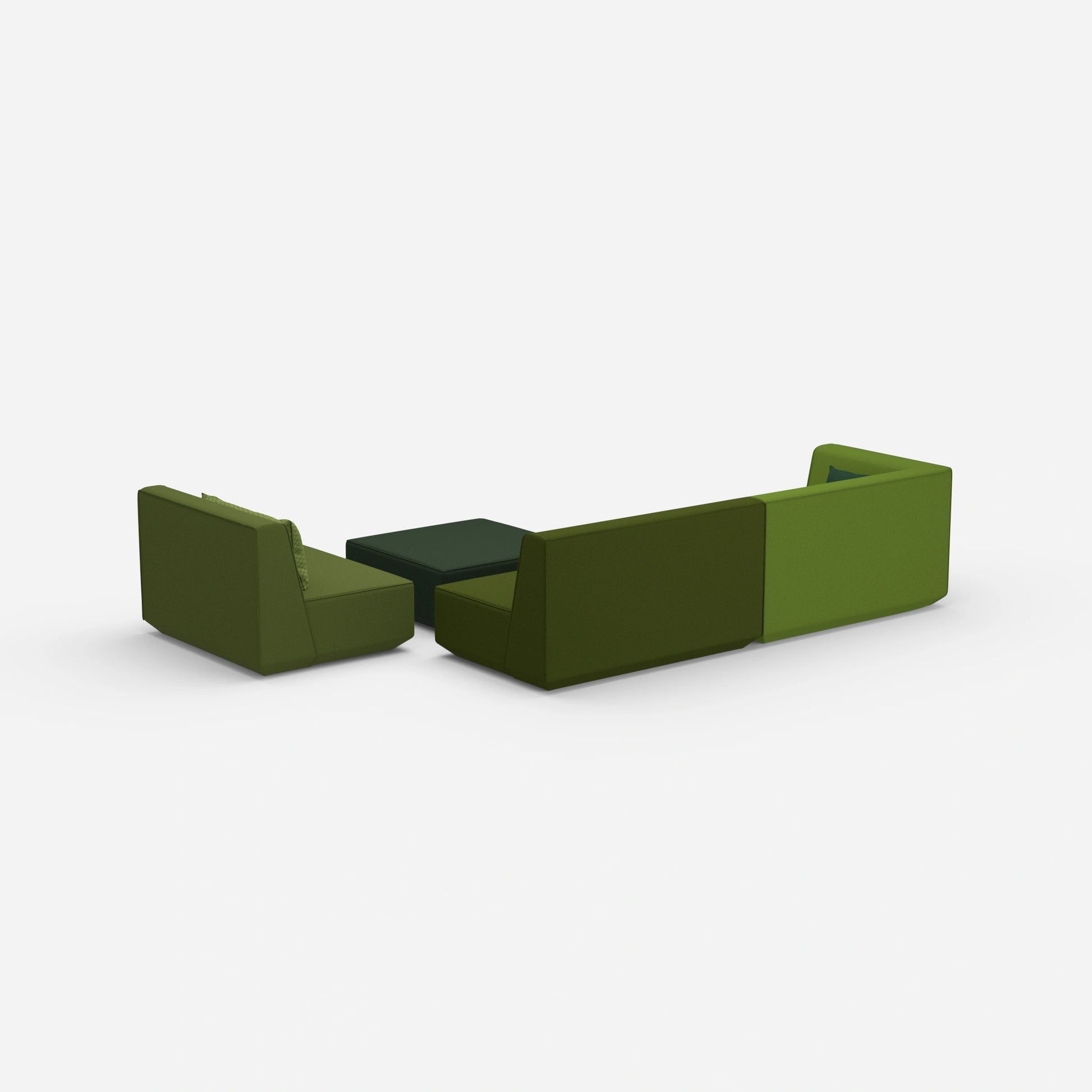 3er Sofa plus Sessel von hinten
