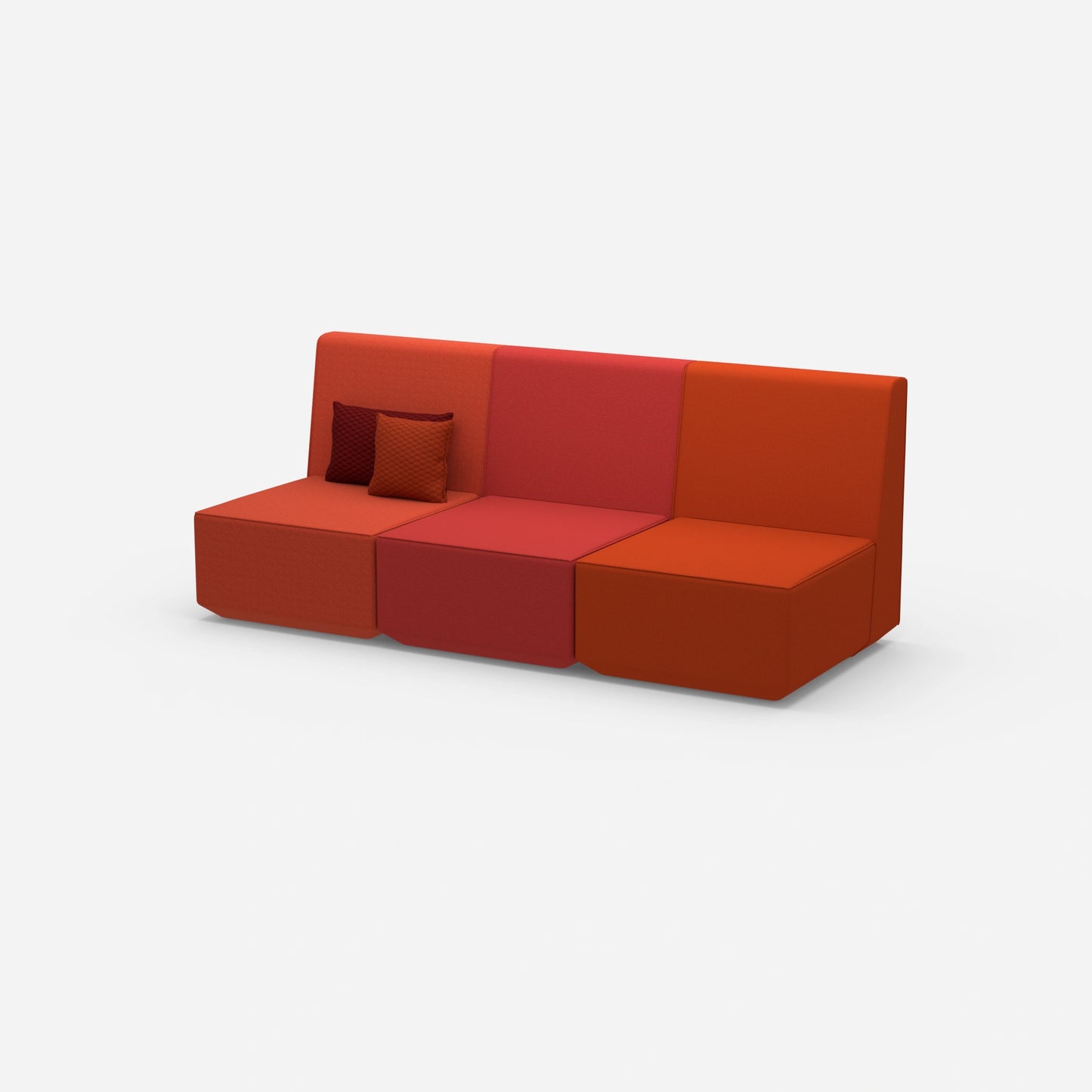 3er Sofa rot von der Seite