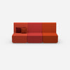 3er Sofa rot von vorne