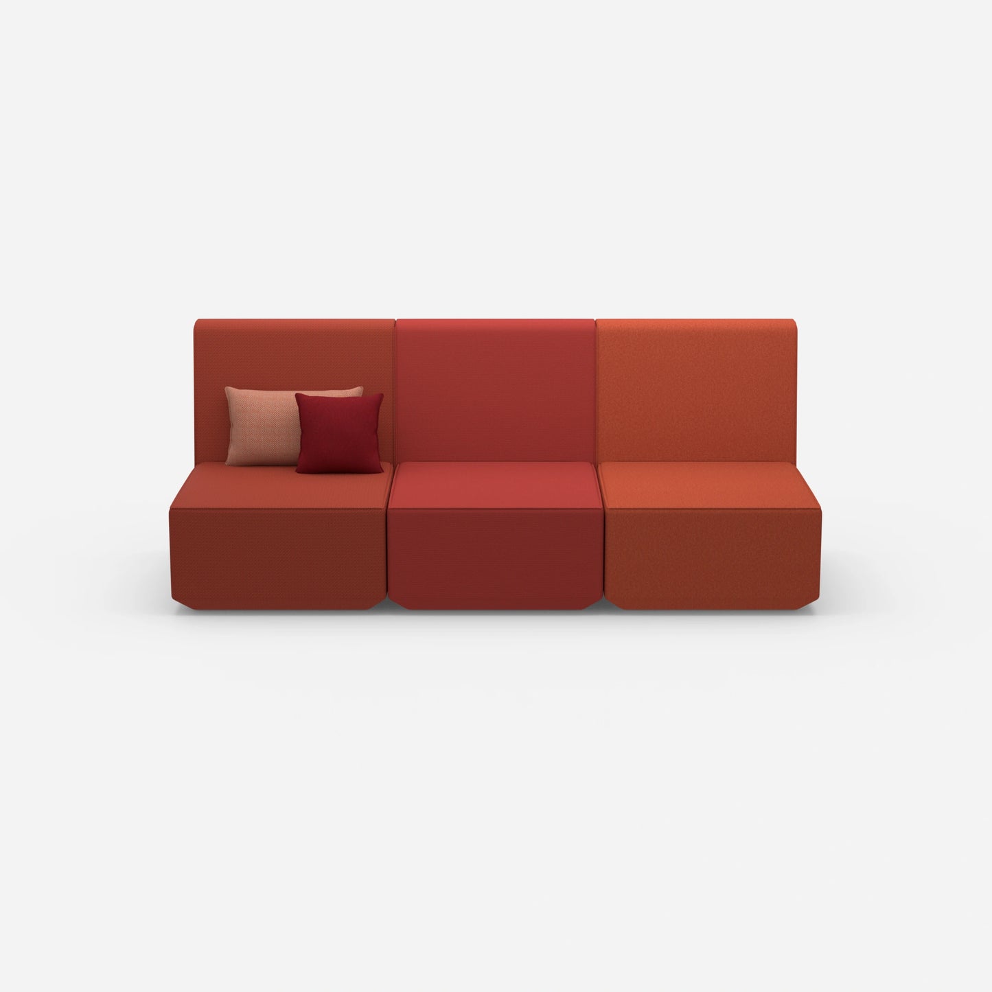 3er Sofa rot von vorne