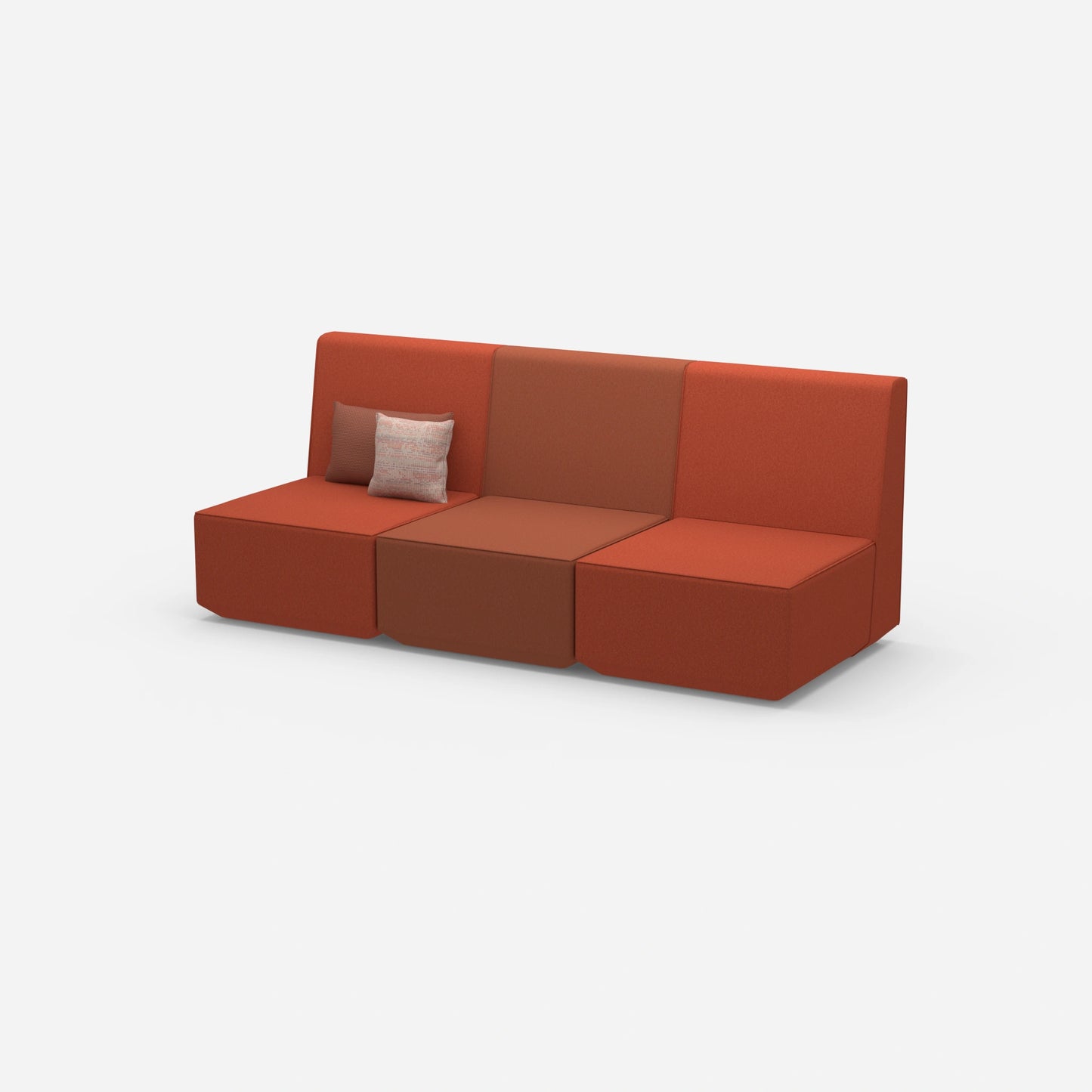 3er Sofa rot von der Seite