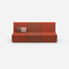 3er Sofa rot von vorne