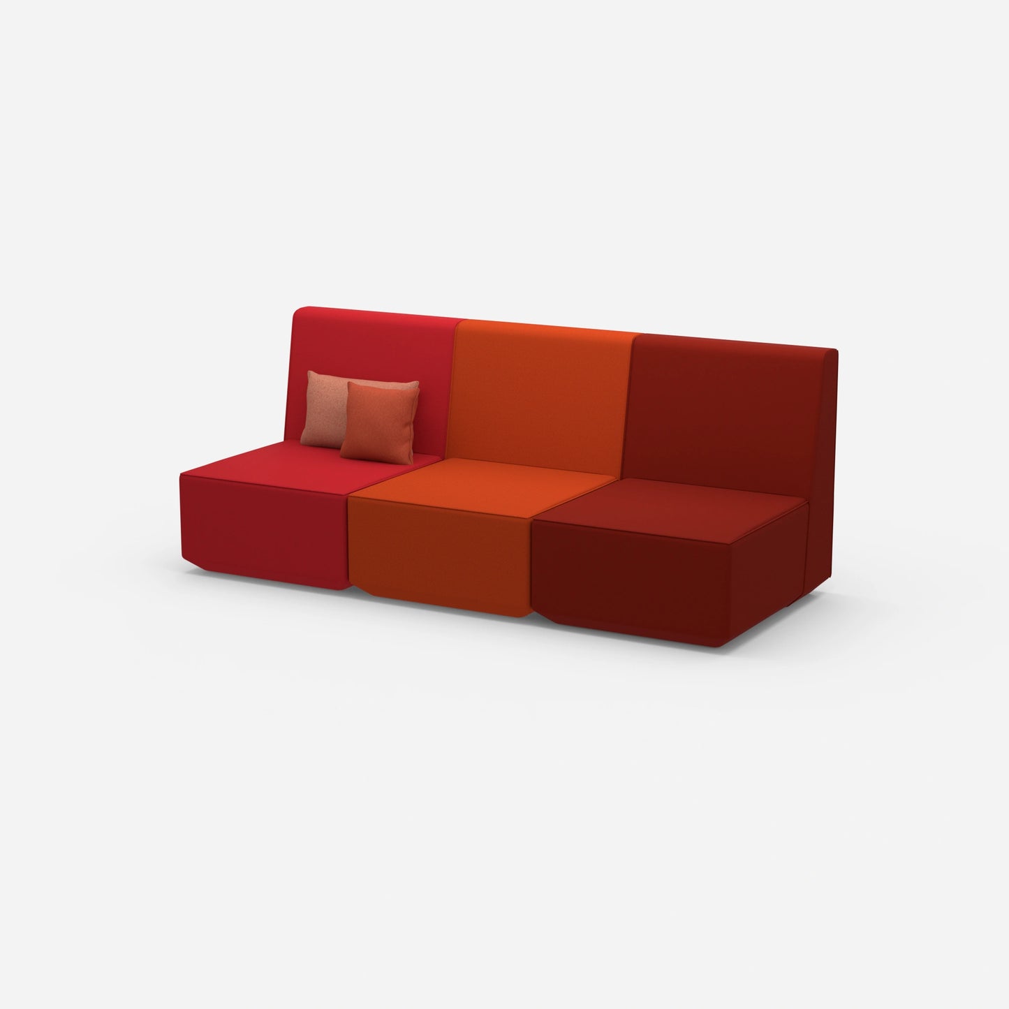 3er Sofa rot von der Seite