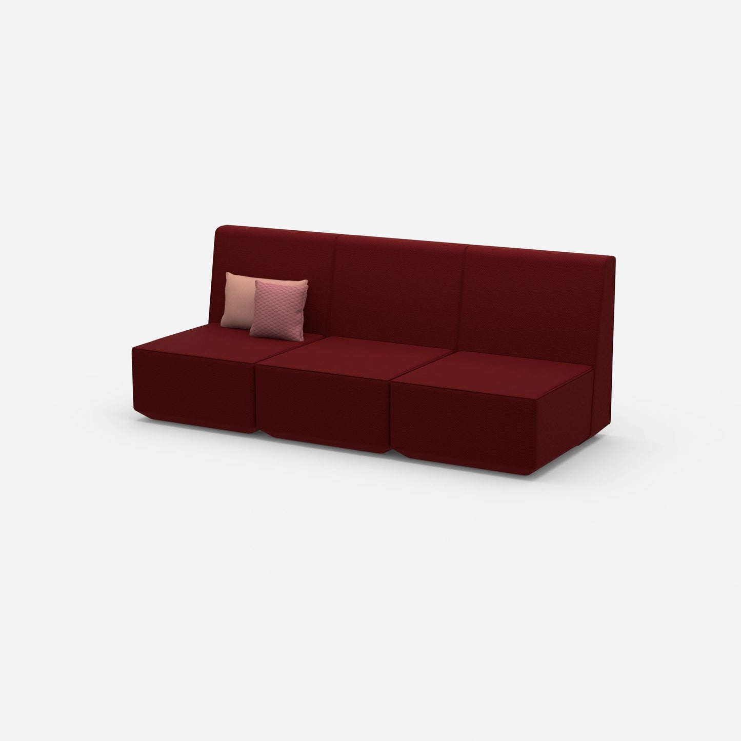 3er Sofa rot von der Seite