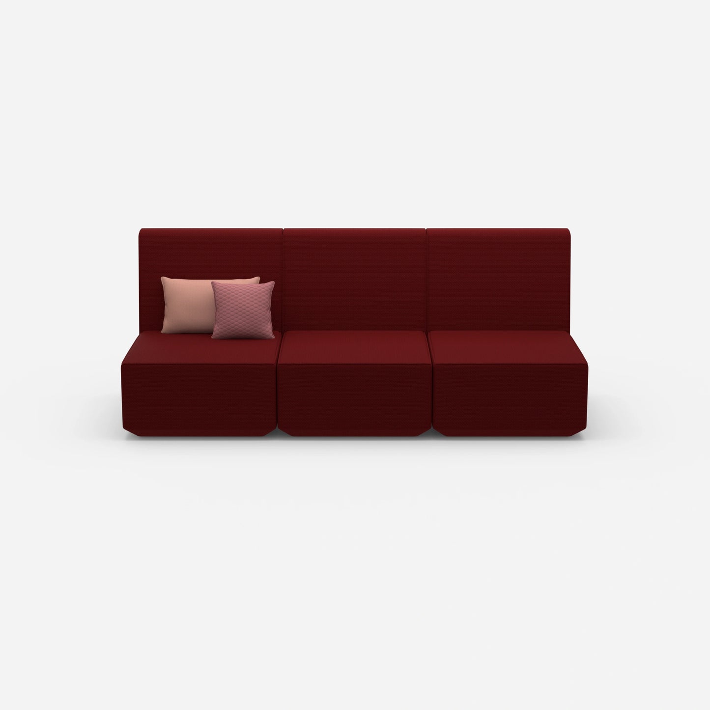 3er Sofa rot von vorne