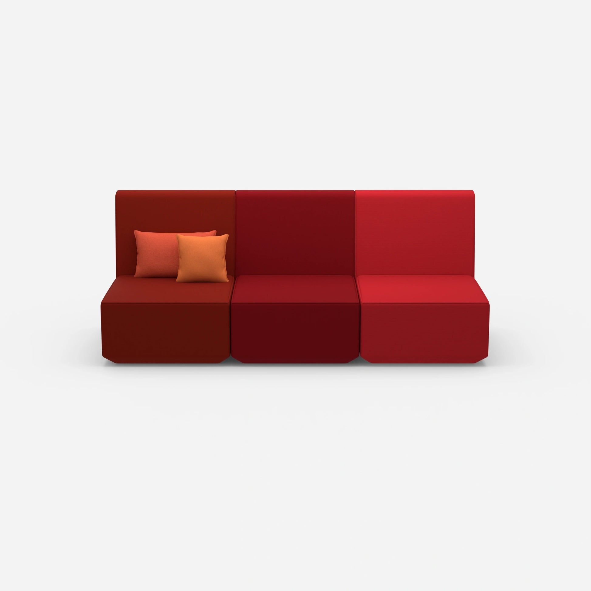 3er Sofa rot von vorne