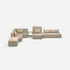 Beige Sofalandschaft in L-Form von vorne