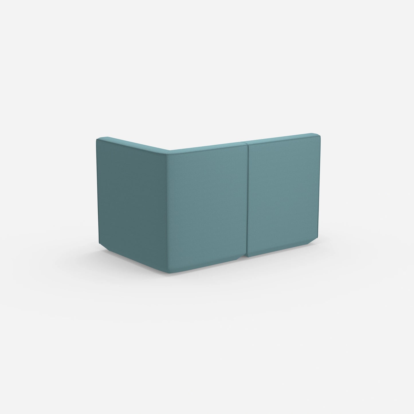 Blaues Zweisitzer Sofa 160 cm breit von hinten
