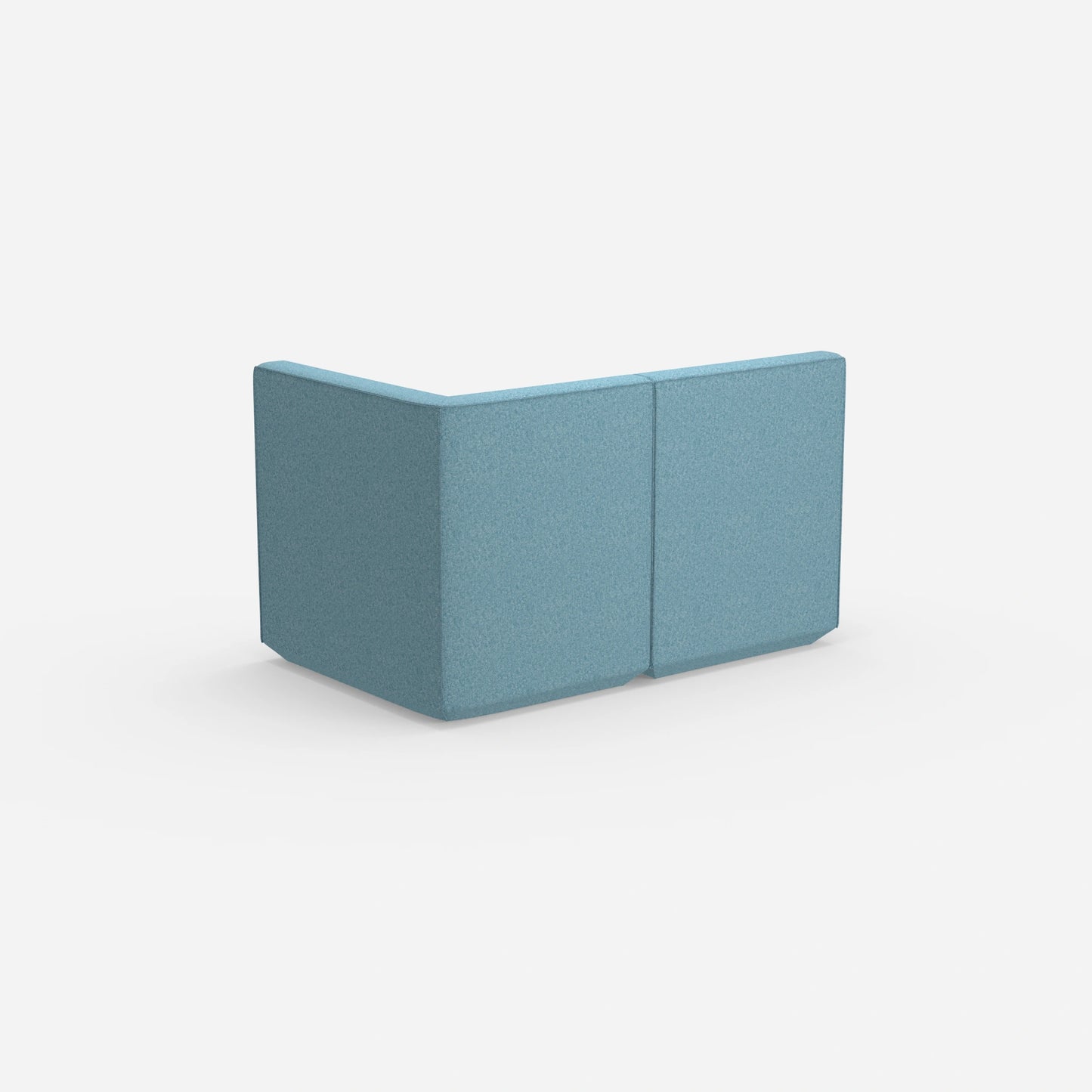 Blaues Zweisitzer Sofa 160 cm breit von hinten