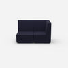 Blaues Zweisitzer Sofa 160 cm breit von vorne