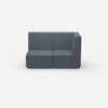 Blaues Zweisitzer Sofa 160 cm breit von vorne