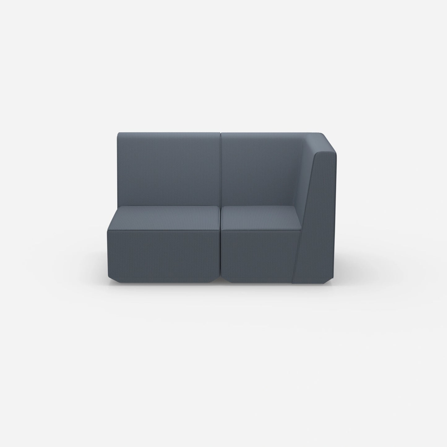 Blaues Zweisitzer Sofa 160 cm breit von vorne