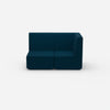 Blaues Zweisitzer Sofa 160 cm breit von vorne