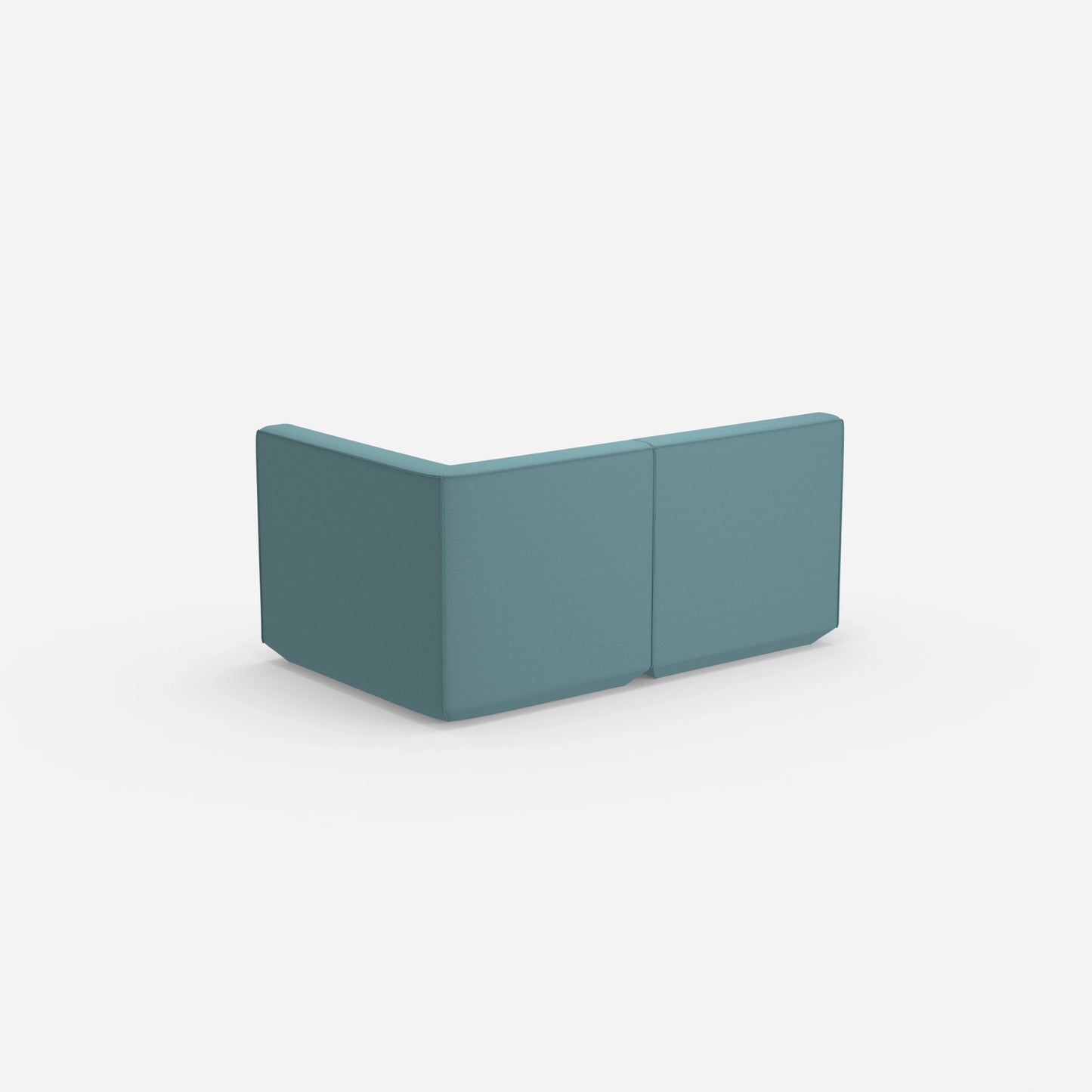 Blaues Zweisitzer Sofa von hinten