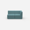Blaues Zweisitzer Sofa von vorne
