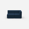 Blaues Zweisitzer Sofa von vorne