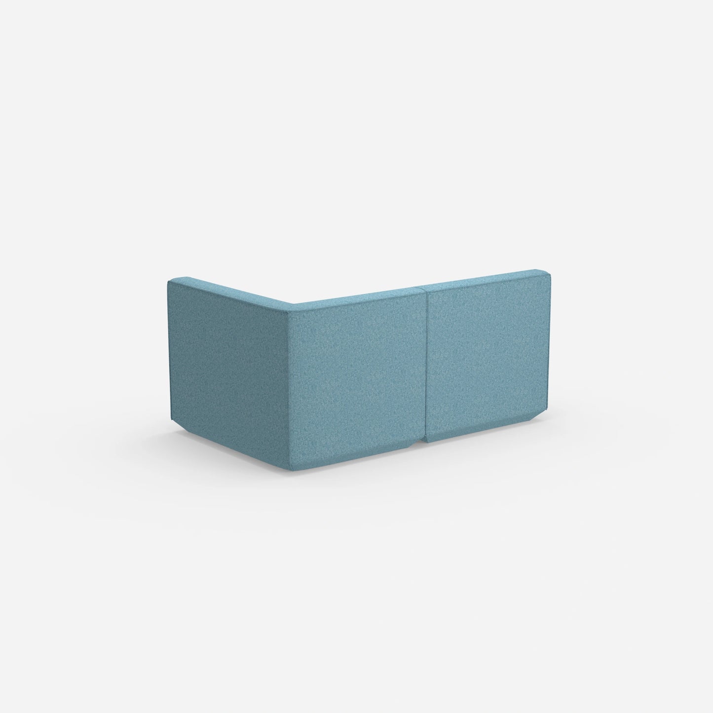 Blaues Zweisitzer Sofa von hinten
