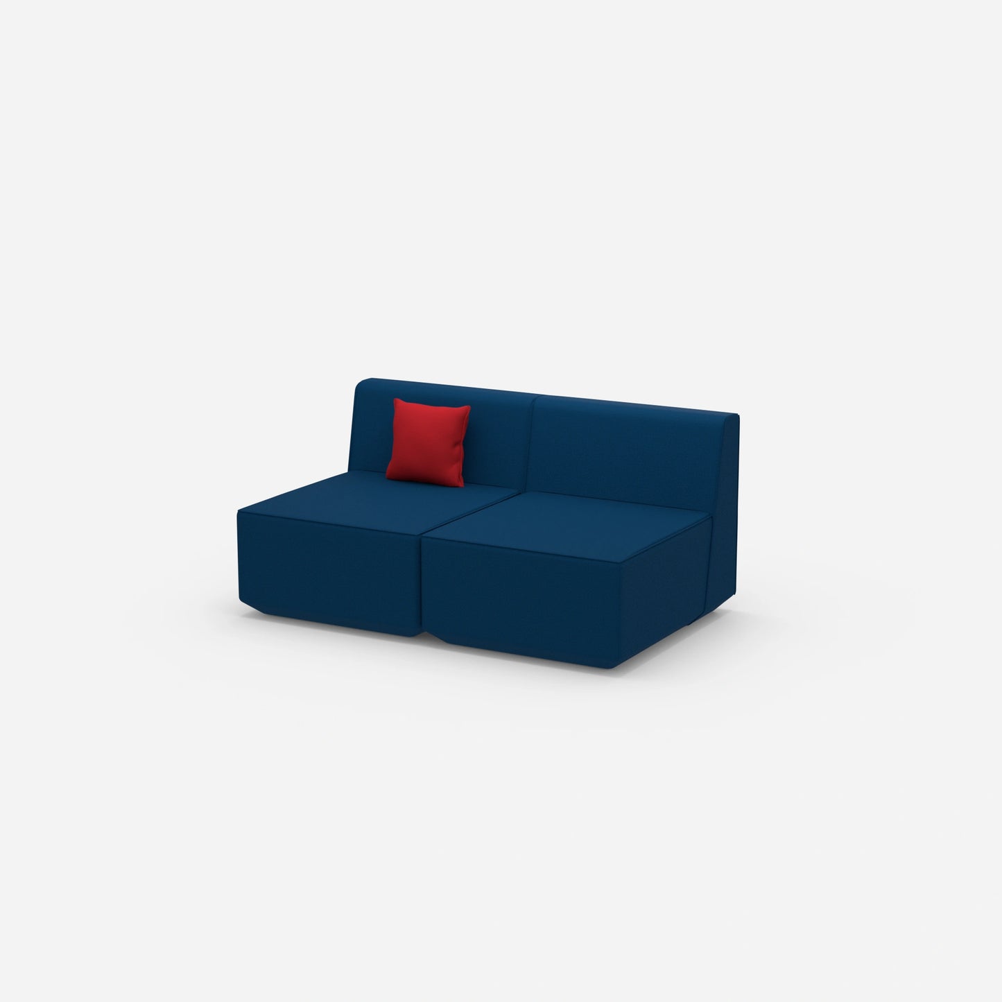 Buntes 2er Sofa von der Seite