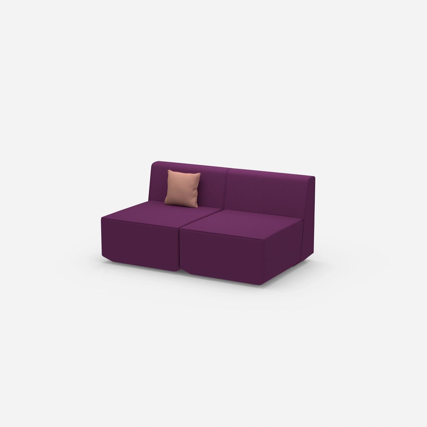 Buntes 2er Sofa von der Seite